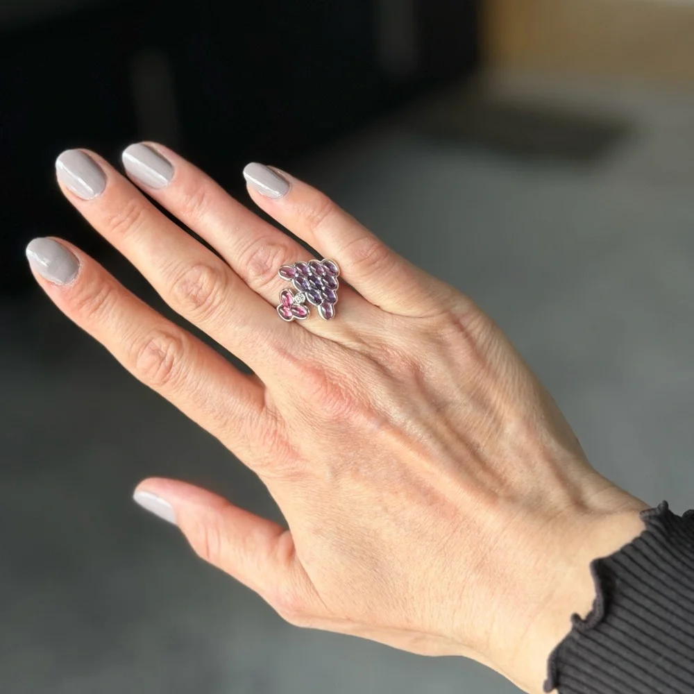 Mauboussin Paris Purple and Pink Amethyst Cluster Ring - Picture 7 of 15